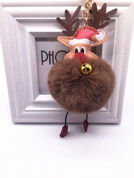 

keychains 8cm cute 16 styles elk plush toys keychain soft stuffed animal dolls toy for kids children baby girls christmas gifts, Silver