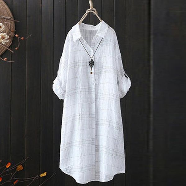 

women blouse women spring and autumn vintage long sleeve print blouse long sleeve plus size shirt casual loose #1216, White