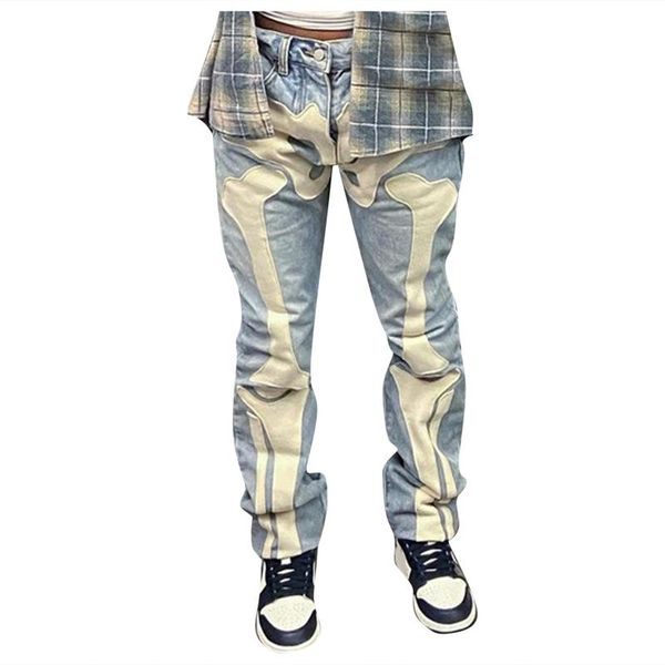 

women's jeans women long low-rise street printed fashion comfortable casual pants loose trousers pantalon pour femme #8, Blue