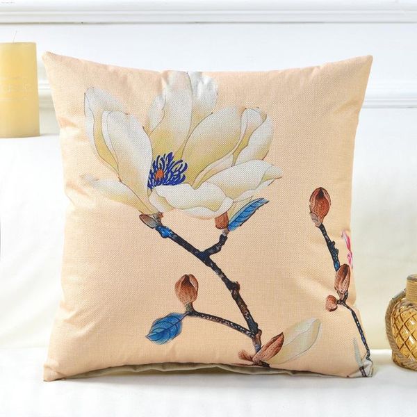 

linen flower bird tree throw pillow case cushion cover home sofa cafe car decor throw pillow cover chinese flowers pillowcases