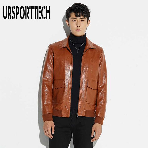 

fashion quality men's pu leather jacket mens brand clothing outerwear autumn winter male jackets and coats plus size 5xl 210528, Black