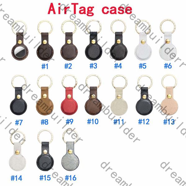 

2021 fashion cases for airtag case pu leather key chain anti-lost device protective cover air tag shell