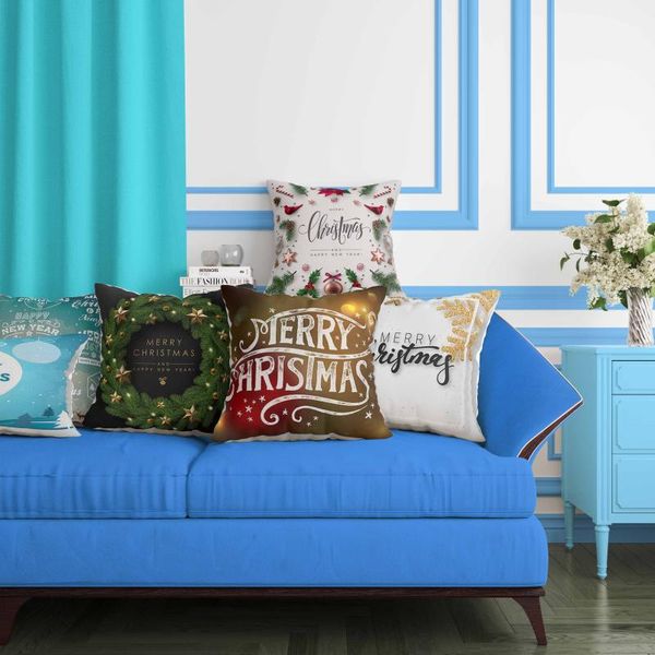 

cushion/decorative pillow christmas text blessing printing square pillowcase home decoration holiday car sofa cushion cover