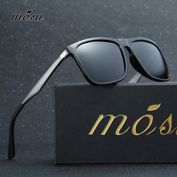 

sunglasses mosu design men classic aluminum alloy hd polarized for driving outdoor sports uv400 protection, White;black