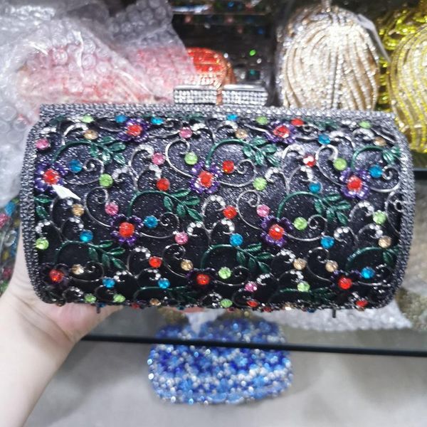 

evening bags black colorful diamond female clutch purse crystal party dinner wedding bridal women's toted handbag ladies cocktail bag