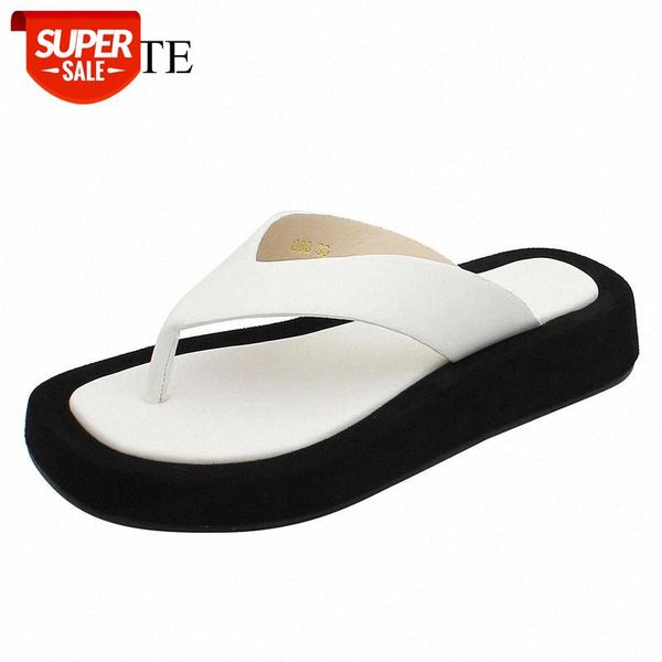 

slippers women summer shoes woman 2020 shale female beach platform low rubber flip flops pantofle sabot flat hawaiian new rome #gj0l, Black