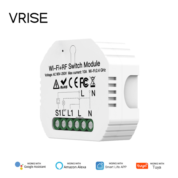 

smart home control mini diy wifi rf433 relay switch module life/tuya app control, work with alexa google 1 2 3 gang 1/2 way
