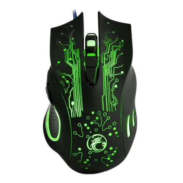 

new-imice x9 computer mouse, ergonomic 6-button optical wired rgb mouse for pc, lap