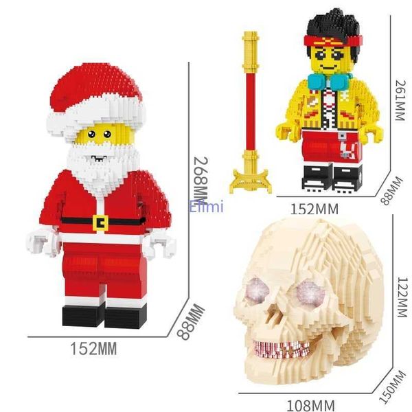 Balody Mini Blocchi Babbo Natale Modello Cranio Figure Mattoni Divertenti Anime Brinquedos per Bambini Regalo di Natale Ragazze Presenti 16202 Q0723