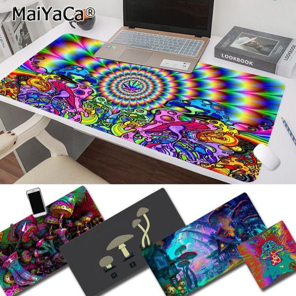 

mouse pads & wrist rests maiyaca trippy mushroom art durable rubber mat pad speed/control version large gaming