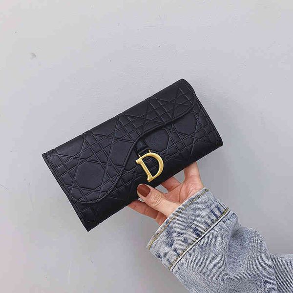 

2022 factory wholesale long wallet korean fashion versatile foldable multi card wallet personality trend children's mother women's, Red;black