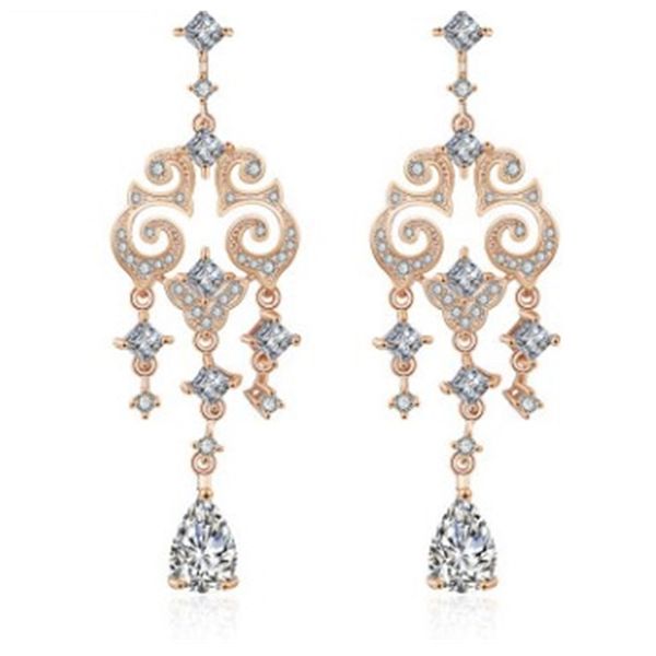 

noble low price more color diamond crystal tassels women's earings (31.8tytjgytfgf, Silver