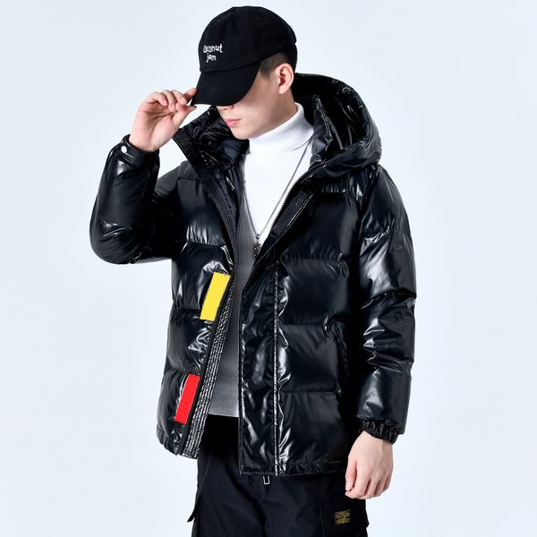 

men's duck thick warm snow coat, windbreaker, street cloth, down et, 90%, Black