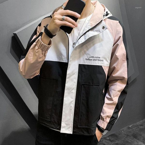 

spring and autumn men's coat zipper youth korean loose collar casual jacket baseball suit jackets, Black;brown