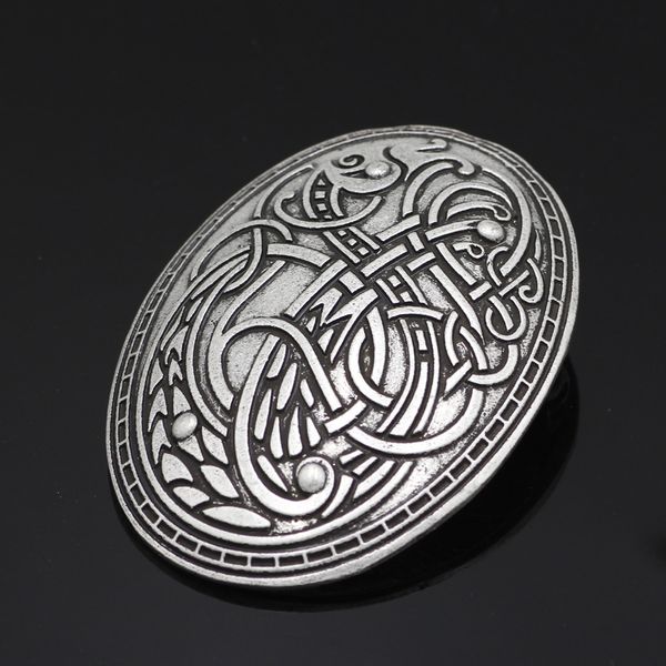 

popular nordic viking wolf amulet alloy brooch men's brooch, Silver
