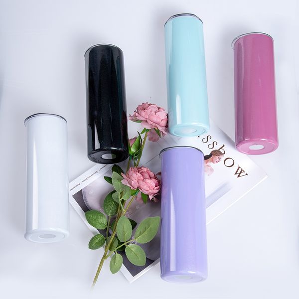 

20oz tumblers glitter stainless steel cup tumbler with straw lid mug water bottle fy4373