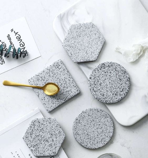 

nordic granite insulation coaster creative ceramic cork western food mat marbling non slip