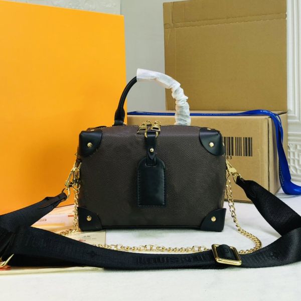 

women handbag purse soft trunk crossbody shoulder bag coated canvas genuine leather fashion letter hand bags golden chain handbags detchable