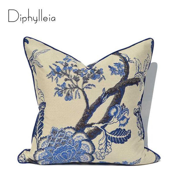 

pillow case diphylleia oriental art satin jacquard cushion cover classic nordic style pillowcase double sided embroidery 45x45
