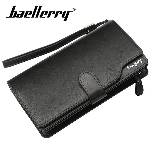 

wallets baellerry solid men long business wallet zipper hasp pu leather porta rope coin pocket card holder po, Red;black