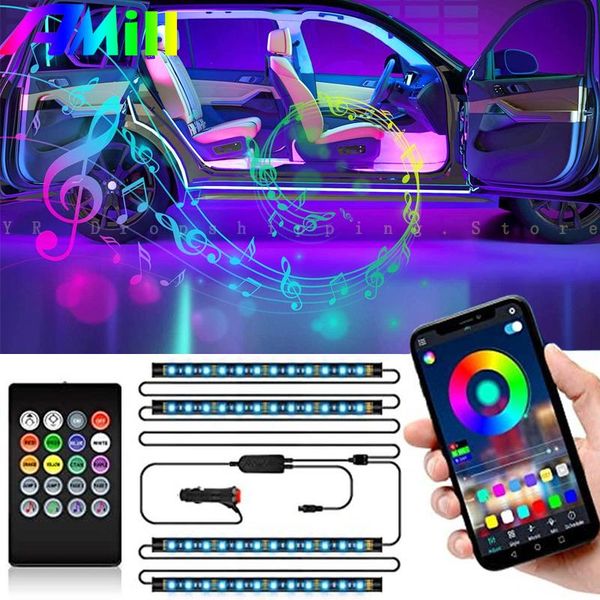 

neon strip rgb led light strip car decor light interior atmosphere usb wireless remote music control multiple modes