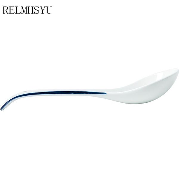 

spoons 1pc japanese style ceramic rice soup spoon household large handle porridge dinner tableware