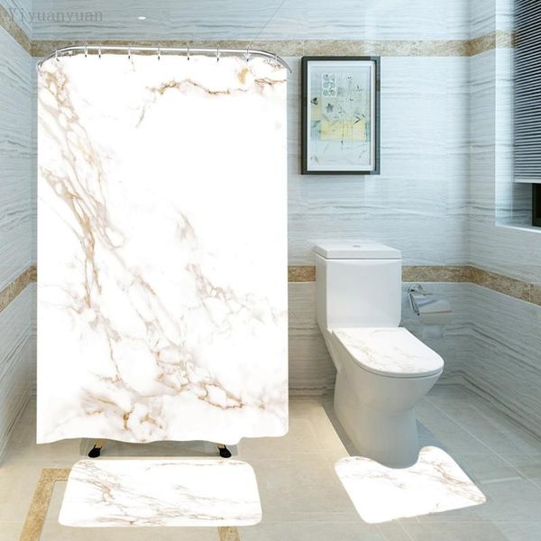 

shower curtains luxury marble bathroom curtain set with u shaped rug bathtub mat toilet lid cover modern accessory 4 piece home decor