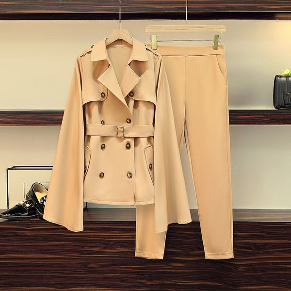 

womenblazer female suit work double breasted jacket and pants two ladies'garments office matching set more size yxvs, White