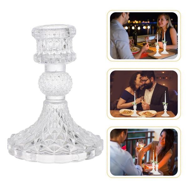 

candle holders 1pc pattern glass candlestick holder table