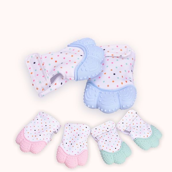 

new silicone teether baby pacifier glove teething chewable newborn nursing teether beads infant bpa pastel 5 colors 344 y2