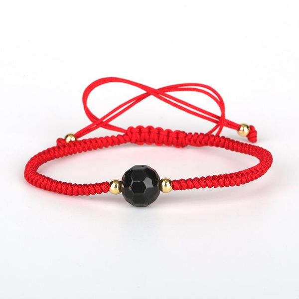 

charm bracelets semi-precious stone tiger eye connector spacer red rope lucky knots adjustable macrame gift, Golden;silver