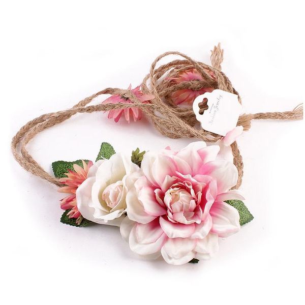 

1pc new flowers wedding bride wreath headband women girl floral hairband beach party hair acc qyliux