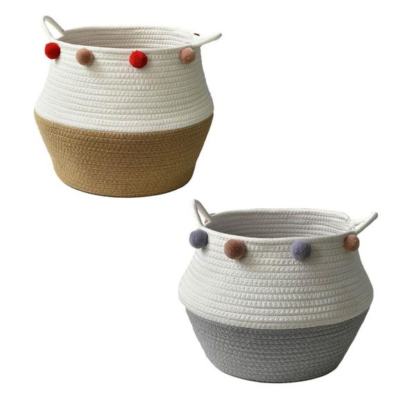 

storage baskets nordic decorative sundries box cotton rope woven deskcosmetic containers organizer
