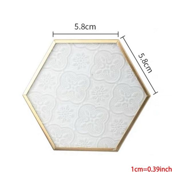 

mats & pads glass drink nordic retro cup mat embossed hexagon home kitchen decor ant
