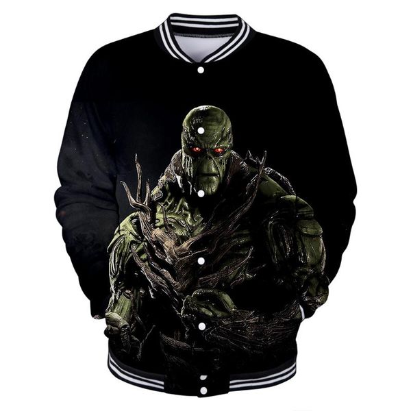 

men's hoodies & sweatshirts 3d hoodie swamp monster print baseball jacket coat women casual long sleeve harajuku sweatshirt hip hop c, Black