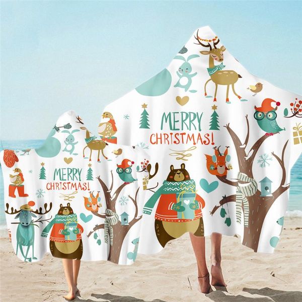 

towel santa's birthday microfiber bath children hooded wearable beach