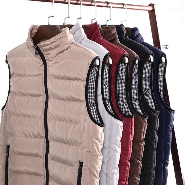 

casual lj477 vest men winter sleeveless jackets male fashion style solid waistcoat men's autumn warm outwear plus size1, Black;white
