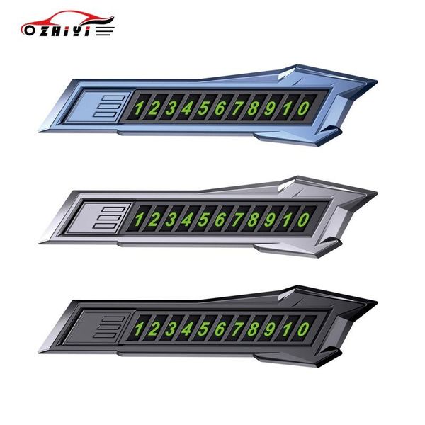 

interior decorations temporary car parking sign zinc alloy hidden mobile phone number plate luminous accessories