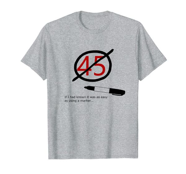 

marker to cross out 45 anti-trump oppose reelection t-shirt, White;black