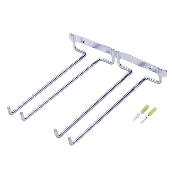 

metal under cabinet wall mount hanging stemware wine rack useful double row hanger shelf bar home supplies holder kitchen