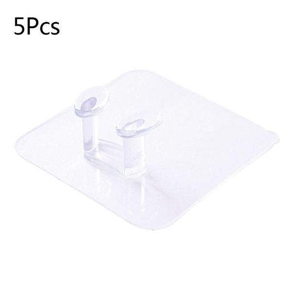 

hooks & rails 5pcs wall storage hook power plug socket holder transparent adhesive hanger shaving razor rack home office bathroom