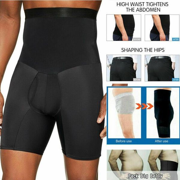 

men's body shapers men control panties boxer briefs firm slimming high waist trainer bodysuit contour shaper compression slim fit under, Black;brown