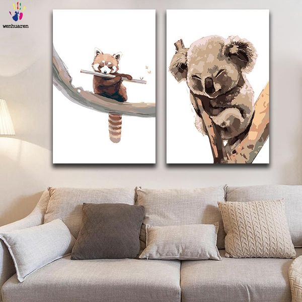

paintings diy colorings pictures by numbers with colors painted animal cute pet picture drawing painting framed home
