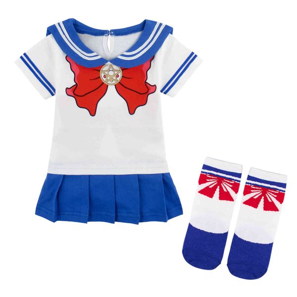

baby girls sailor moon cosplay costume anime short sleeve dress infant halloween costumes newborn tsukino usagi cos clothes, Red;black
