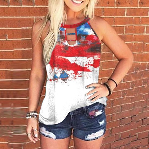

women's t-shirt summer o-neck graffiti print sleeveless vest fashion loose casual vintage tank women t-shirts plus size, White