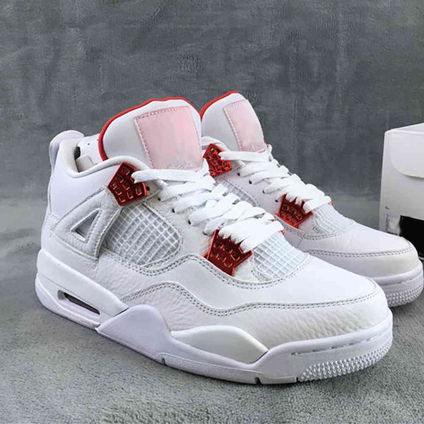 

metallic red jumpman 4 4s shoe mens basketball shoes