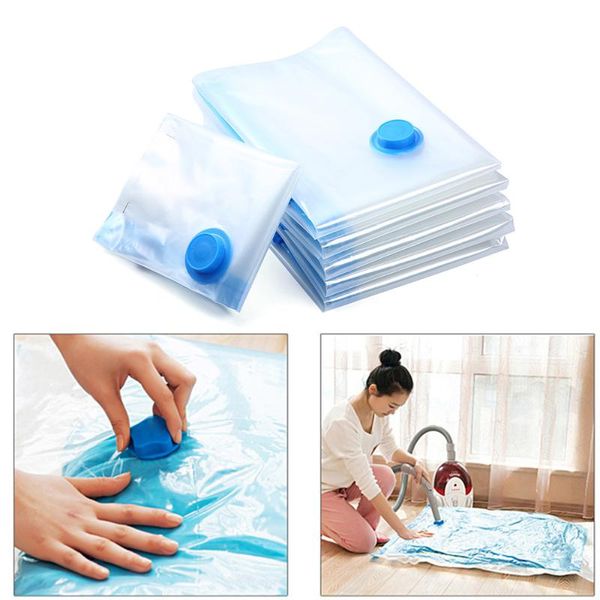

storage bags 5pcs vacuum bag transparent compressed reusable blanket clothes quilt organizer travel saving space package