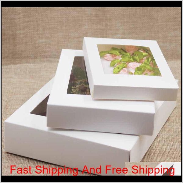 

white black kraft paper box with window gift box cake packaging wedding birthday gift packag qyllqb tore2010