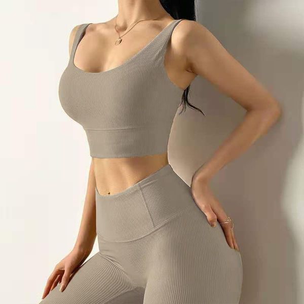 

2021 workout clothing breathable custom sports bra and high waist pants gym yoga set wear for women, White;red