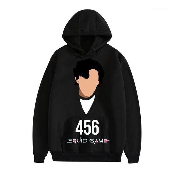 

women's hoodies & sweatshirts squid game costume hoodie 456 218 067 001 101 199 men women cotton fleece black pullovers boys girls1